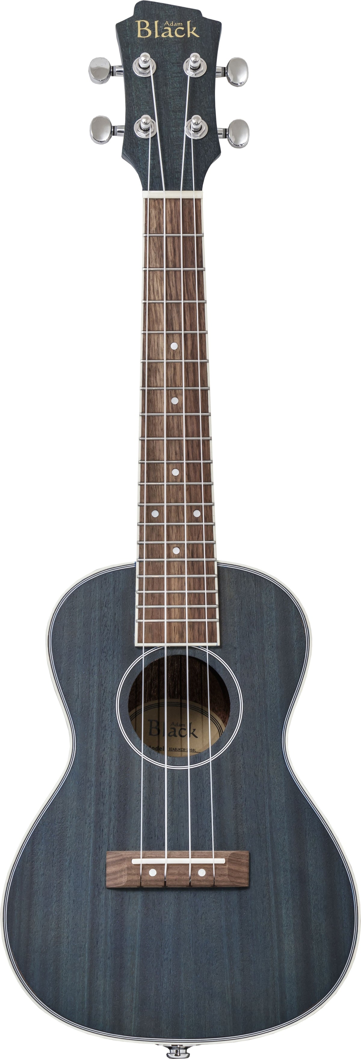 Adam Black CB120 electro-acoustic concert ukulele in Trans Blue, front view